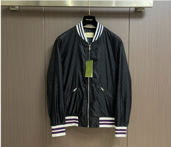 Picture of gucci dark pattern baseball jacket