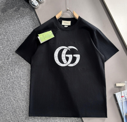 Picture of Gucci 2025 new style destroyed patch embroidered letter logo unisex short-sleeved T-shirt