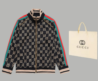 Picture of Gucci Gucci's iconic all-over all-over Web panelled jacket