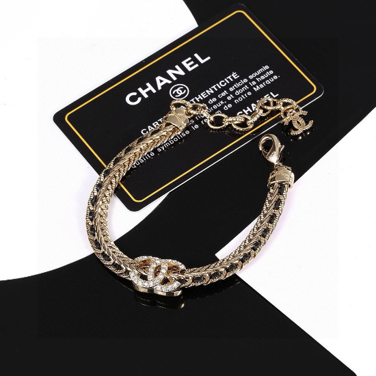 Picture of The Chanel-style leather strap bracelet. It boasts high-end quality