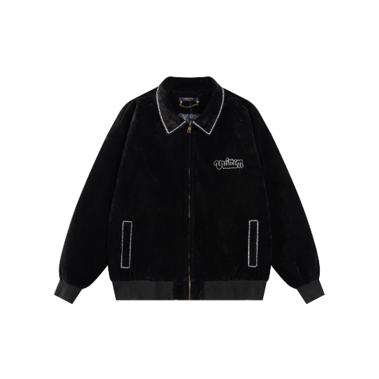 Picture of lv24 new embroidered suede cow leather pilot jacket