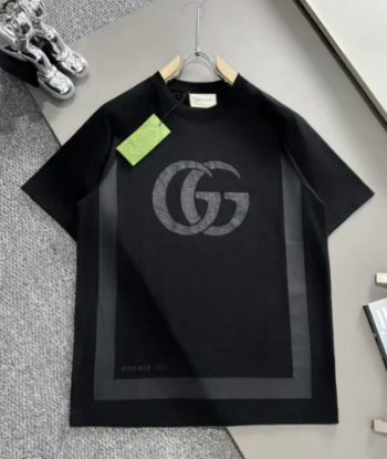 Picture of 2025 New Cracked Letter Logo Three-dimensional Photo Frame Print Unisex Short Sleeve T-Shirt